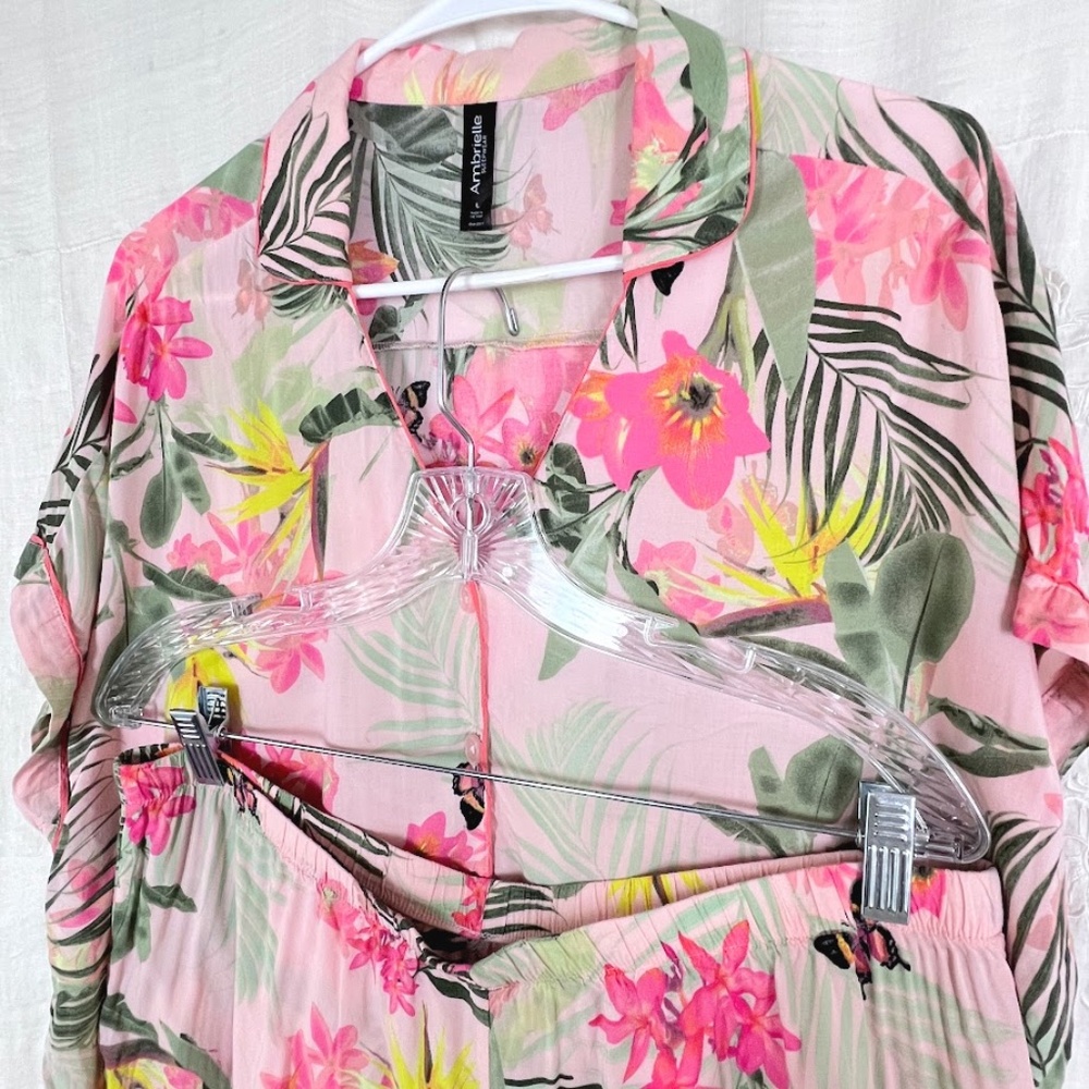 Ambrielle 100% Rayon Floral Sleepwear/Lounge Set - Picture 8 of 12